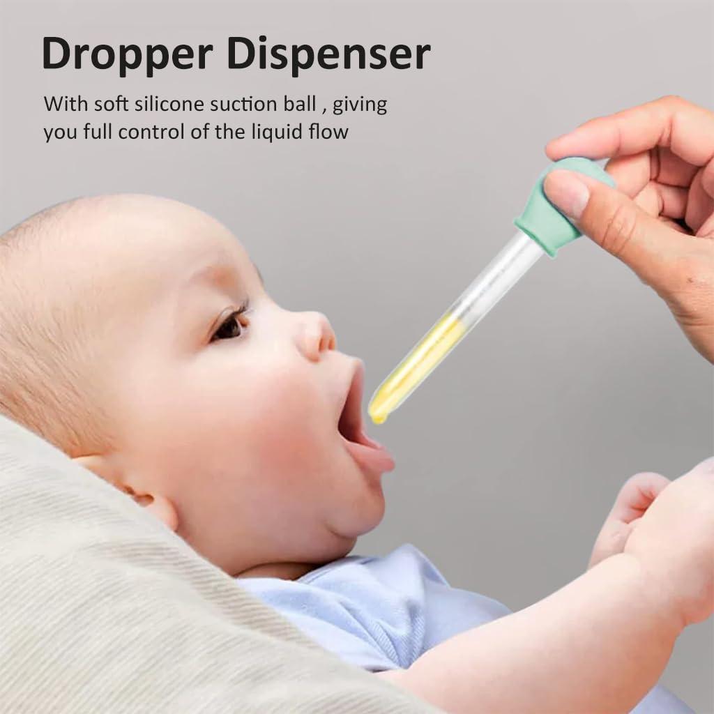 SNOWIE SOFT SNOWIE SOFT 4Pcs Dropper for Baby Medicine Syringe Medicine Pacifier Baby Medicine Dispenser Kit, Food Grade Oral Feeding Syringe and Dropper Set Feeder Dispenser for Infant for Medicine Water Juice