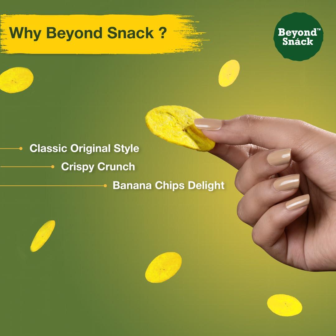 Beyond Snáck Beyond Snack Kerala Banana Chips Thin Crunch Crispy Snacks 600g (100g*6packs) - Party Pack (600gm (pack of 6), Original Style)