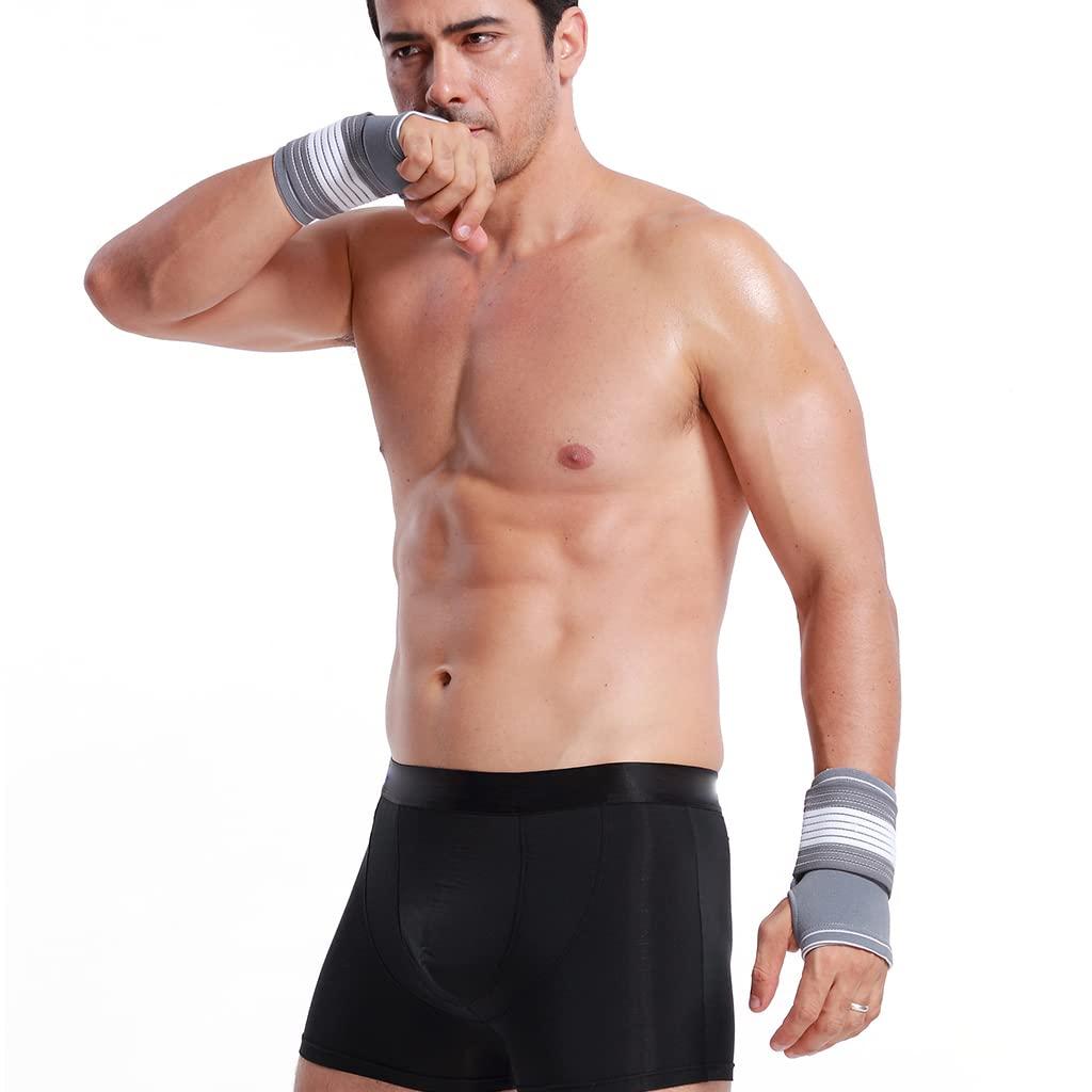 NEOtech Care Neotech Care Hand Palm Wrist Support (1 Pair) - Adjustable Compression Strap - Elastic & Breathable Fabric - for Tendonitis, Sport, Bowling, Boxing - Grey Color (Size M)