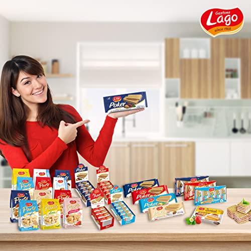 Gastone Lago Since 1968 Lago Poker Wafer Biscuits | Delicious Wafers with Cocoa Cream - 150g (Pack of 2)