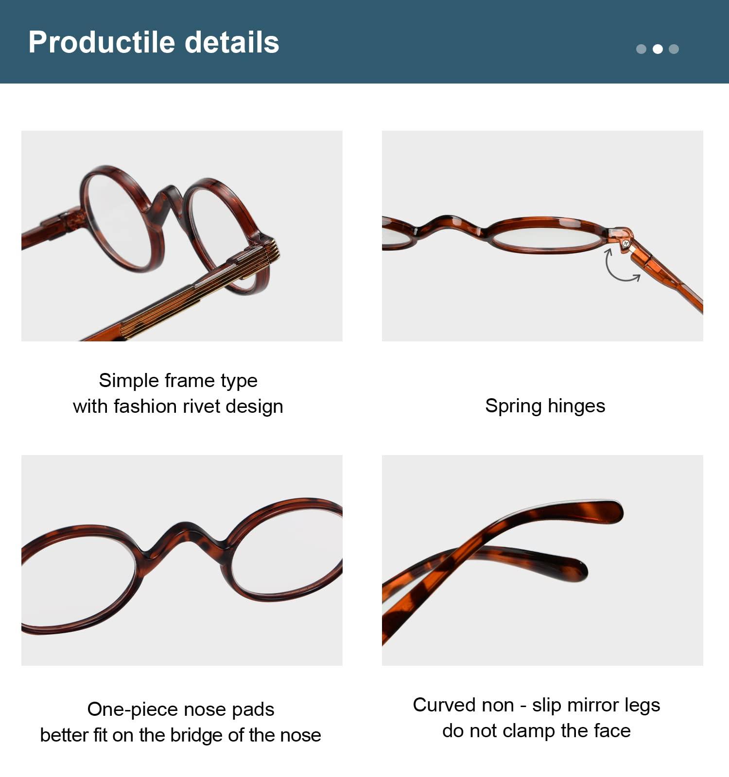 BLUELESS BLUELESS Vintage Round Reading Glasses Professor Readers Small Lenses (Tortoise, +1.25)