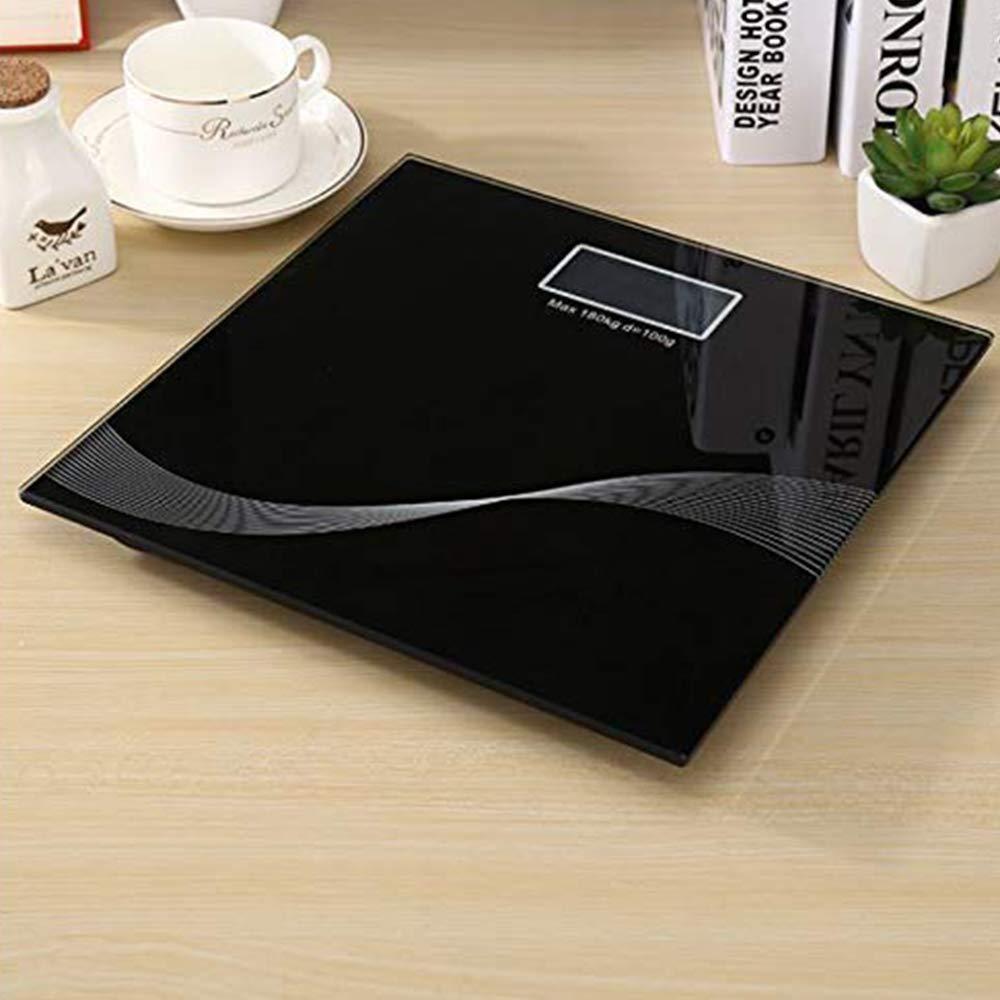 MCP Healthcare Digital Bathroom Personal Human Body weight Scale Digital Electronic 6mm Black Weighing Scale (Black)