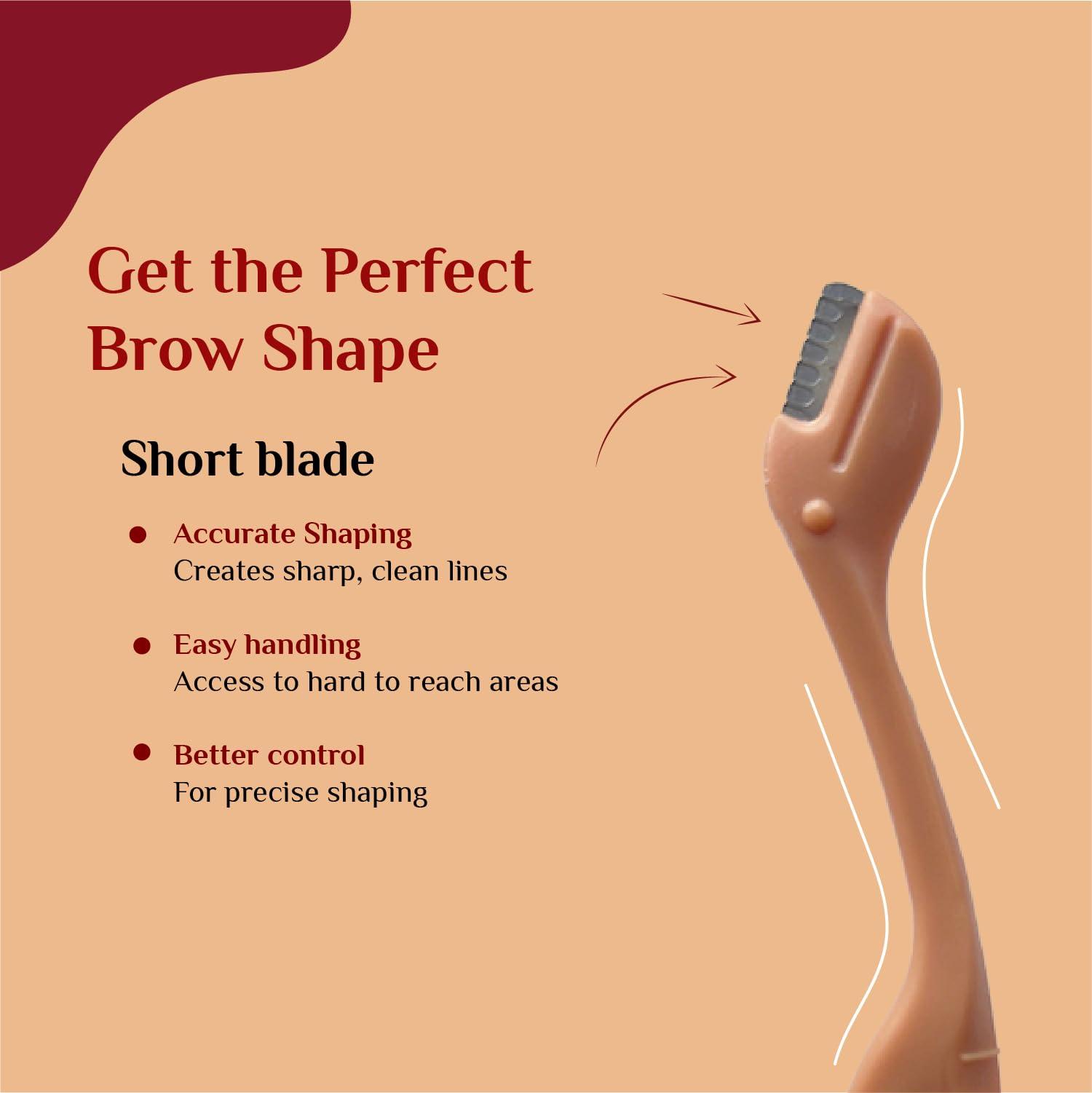 Senzicare Senzicare Eyebrow Razor | Eyebrows, Upper Lip, Targeted Corner Hair | For Salon-Like Eyebrows No Cuts | Safe & Hygienic (3 units) And Aloe Vera Gel