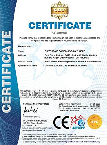 Clenare CLENARE Invisible Nasal Filter Body with Pre-installed Filters, Washable and Reusable Nose Mask Pollution Filter, Pack of 1 Pair (Medium Round)