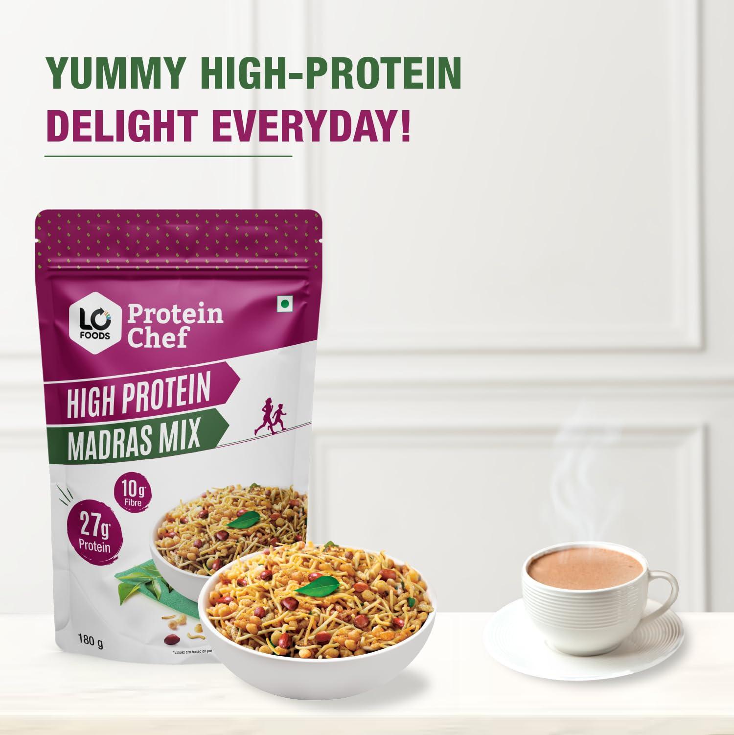 Protein Chef Protein Chef High Protein Snacks South Mixture Namkeen (180g) | 16gm Max Protein per Serve| Guilt free Healthy Snacks | Kerala Mixture style Sugar Free Snacks | Vegan Diet Snacks for Kids, Seniors