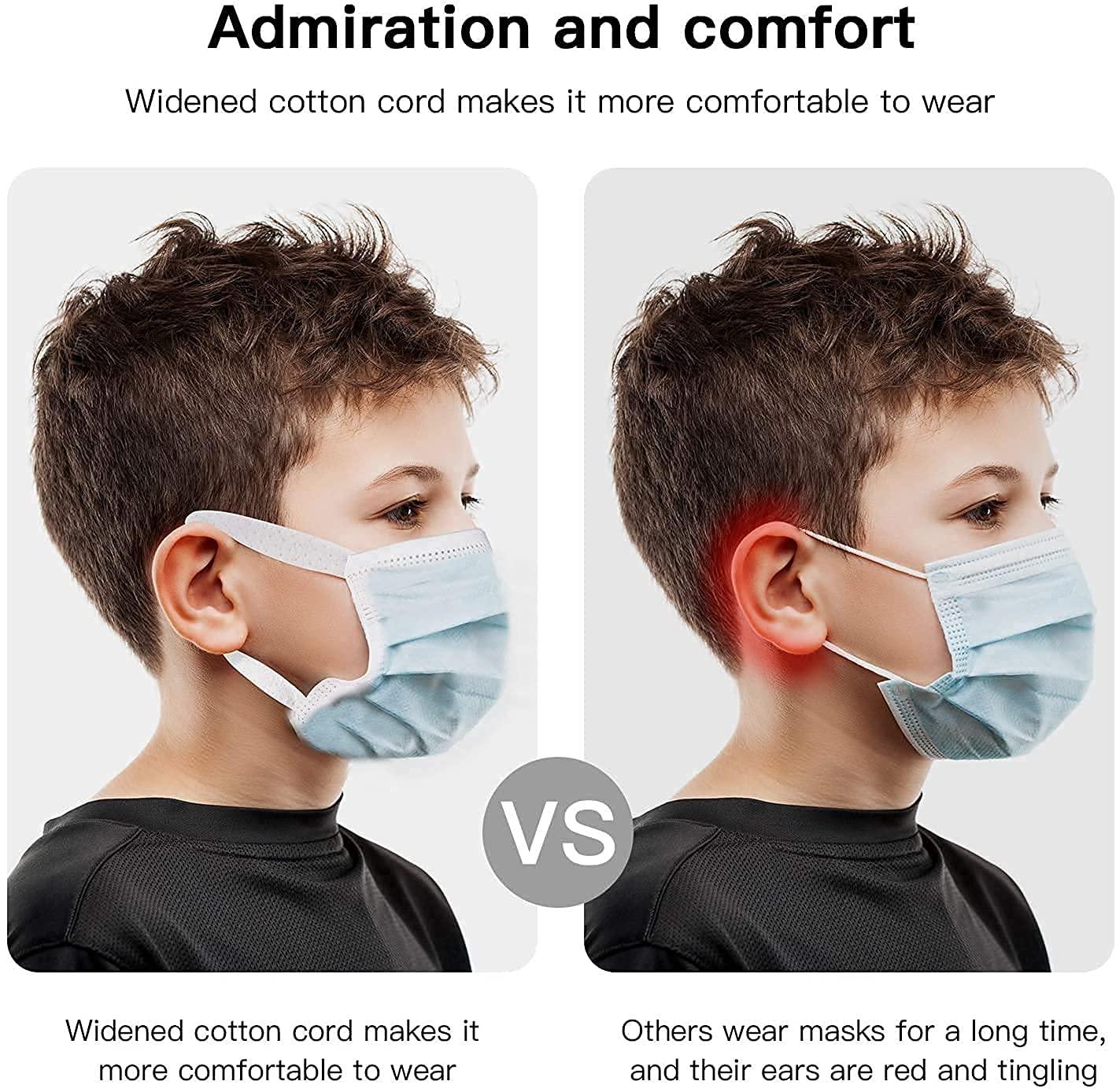 7Shield 7Shield Kids Size Black dot printed Mask with Nose clip and soft fabric ear loop Mask 3 ply disposable filter protection breathable dust proof Water Resistant Surgical Mask(300)