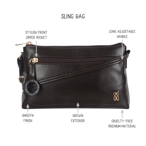 Baggit Baggit Women Brown Satchel Sling Bag Xl Size | Ladies Stylish Casual Cross Body Purse Handbag