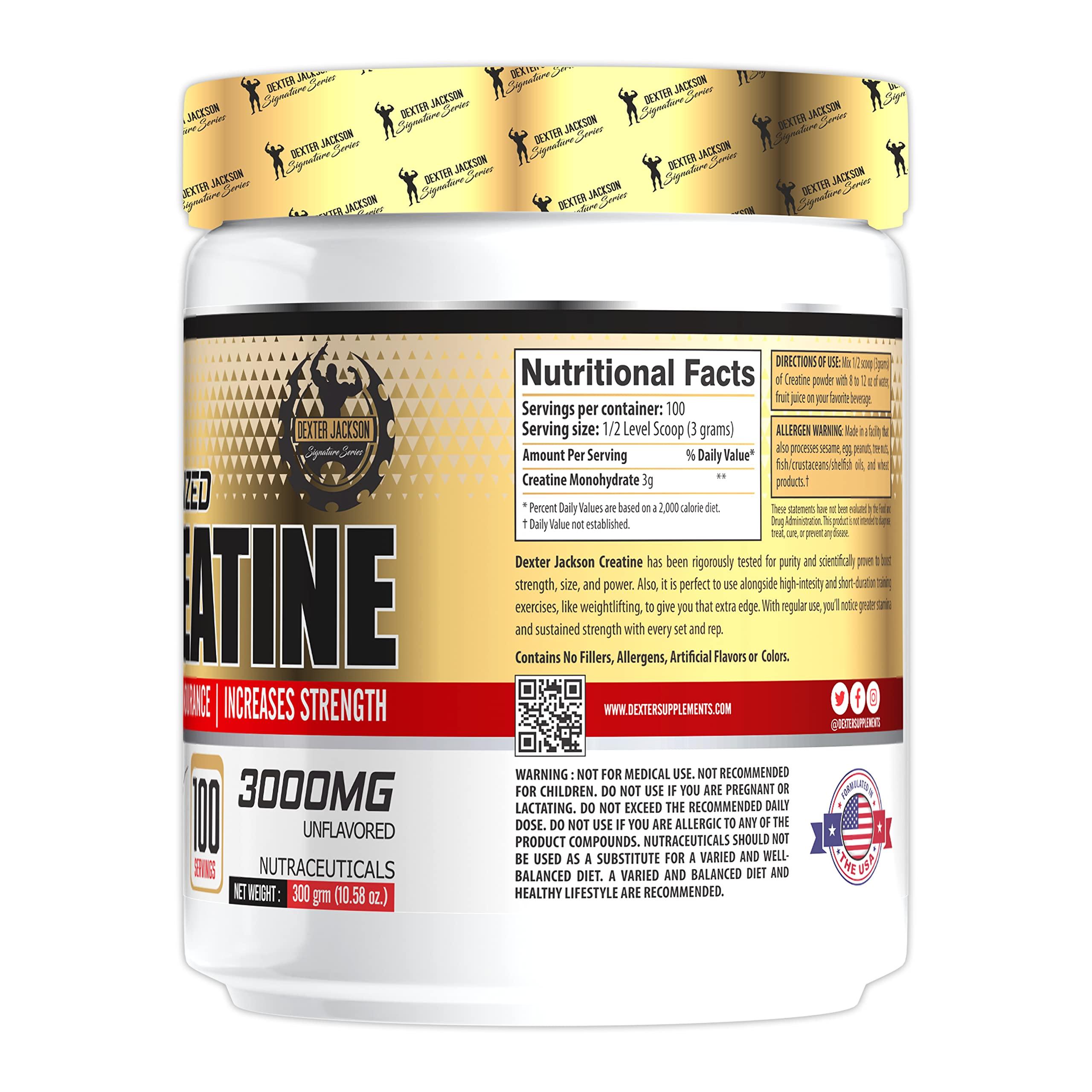 Dexter Jackson Signature Series Dexter Jackson Signature Series Creatine Powder | Builds Muscle Endurance & Helps To Increase Strength | 100 Servings,300Gm