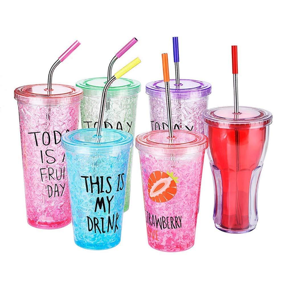 Ashleylife 10pcs Reusable Metal Stainless Steel Straws with Silicone Tips & Buckle Drinking Straw for 20-40 Oz RamblersTumblers Rumblers Cold Beverage, Ultra Long 10.5\",4 Straight | 4 Curved |2 Cleaning Brushes