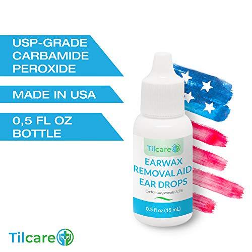Tilcare Tilcare Ear Wax Removal Drops for Clogged Ears by Tilcare - Earwax softening Drops that are effective for Ear Cleaning of Adults and Kids - Earwax Remover Drops that safely wash the ear - 0.5 FL OZ