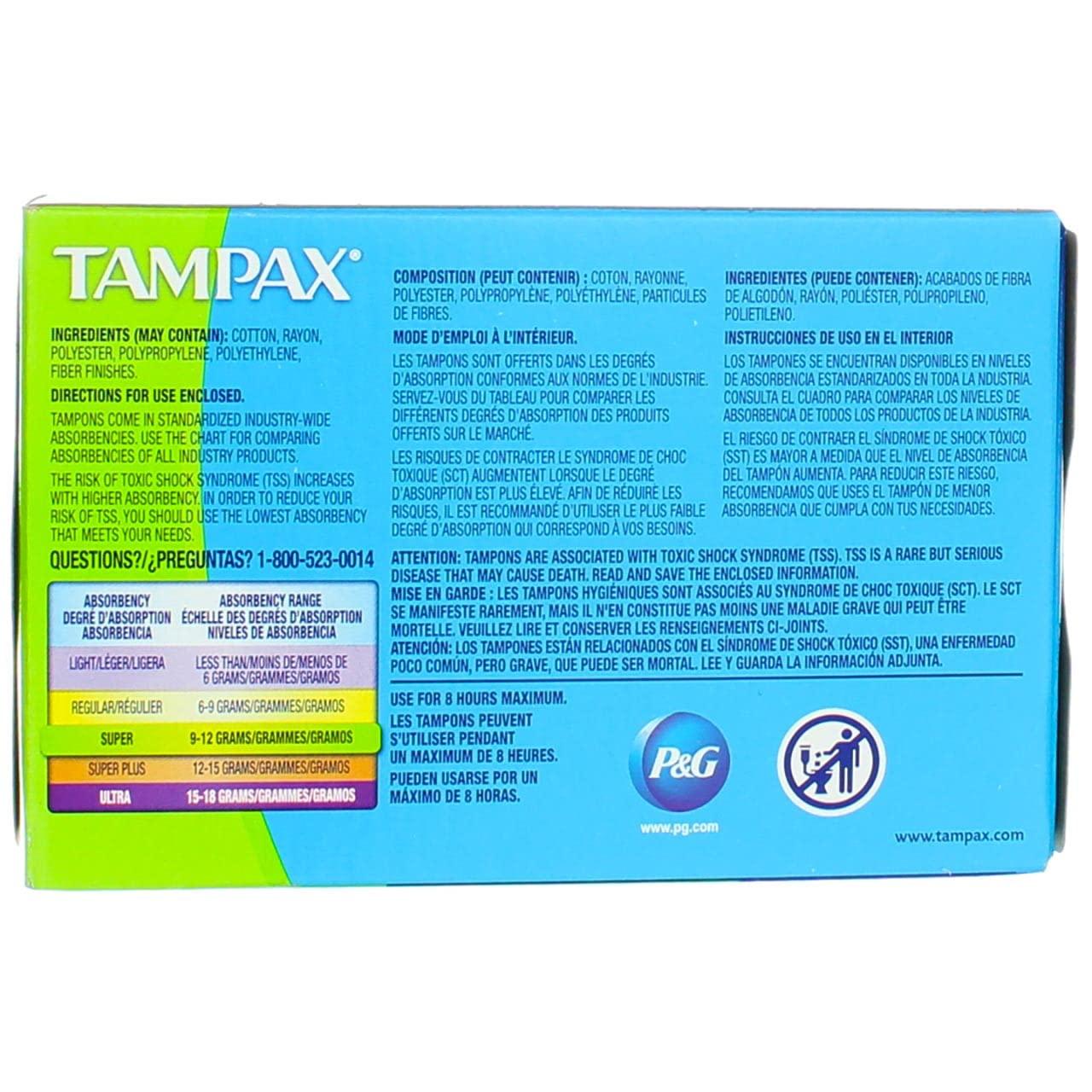 Tampax Tampax Flushable Super Tampons - 10 ct, Pack of 3