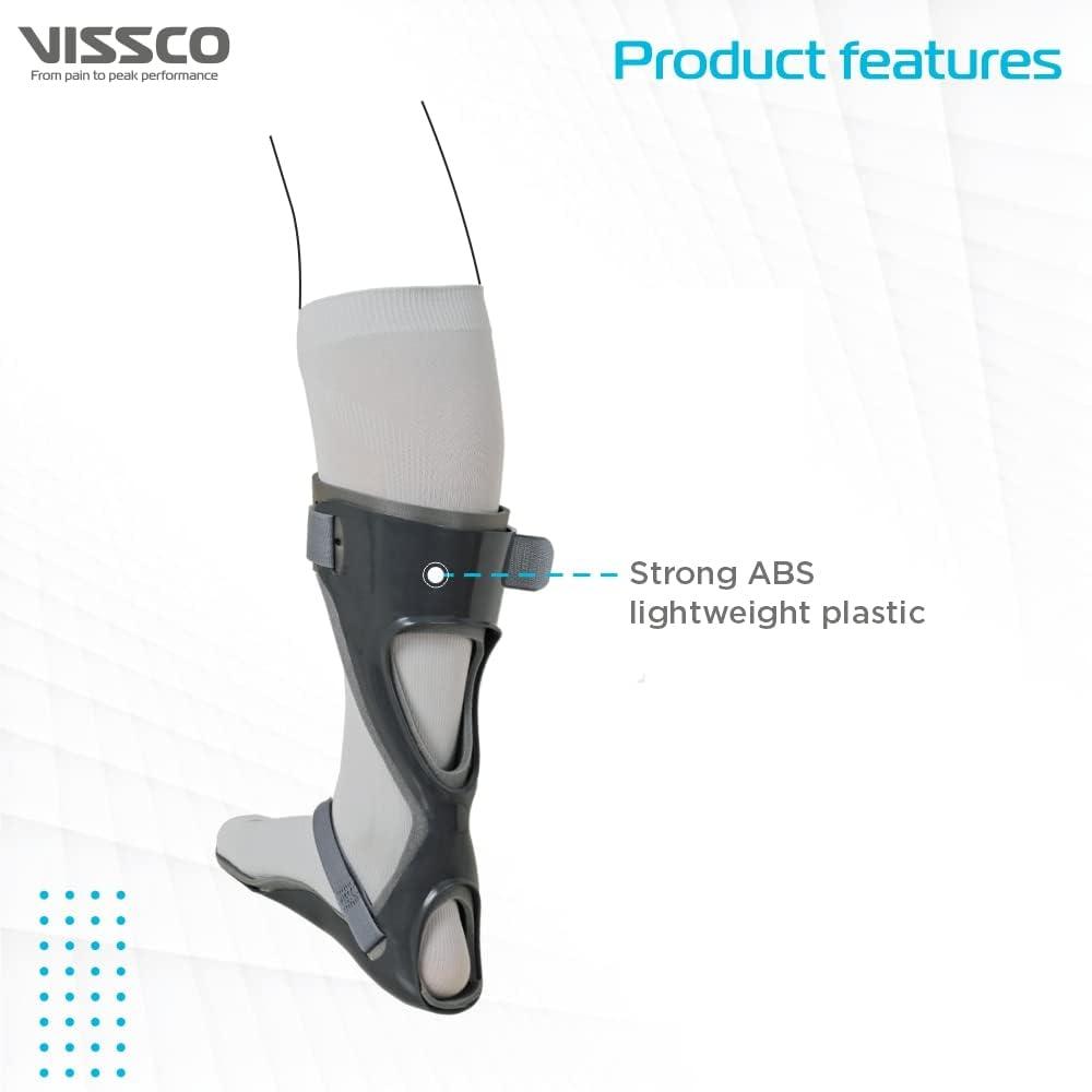 Vissco Vissco Foot Drop Splint | Ankle Support for patients suffering from Foot Drop, Prevents Axial Rotation of The Leg And Foot (Left Leg) - Medium (Grey)