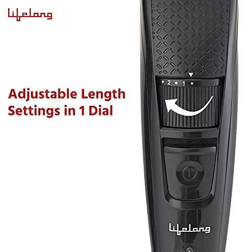 Lifelong Lifelong Trimmer- 45 Minutes Runtime; 20 Length Settings | Cordless, Rechargeable Trimmer with 1 Year Warranty (LLPCM13, Black)