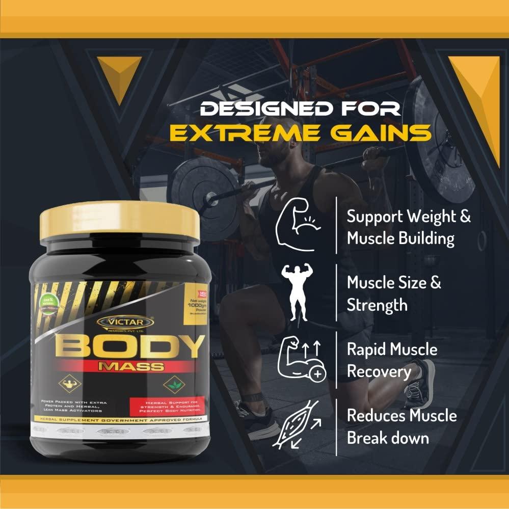Victor Pharma Victor Pharma Body Mass Gainer Protein Calorie Weight Gainer Powder-1000 Gram With Vitamins & Minerals