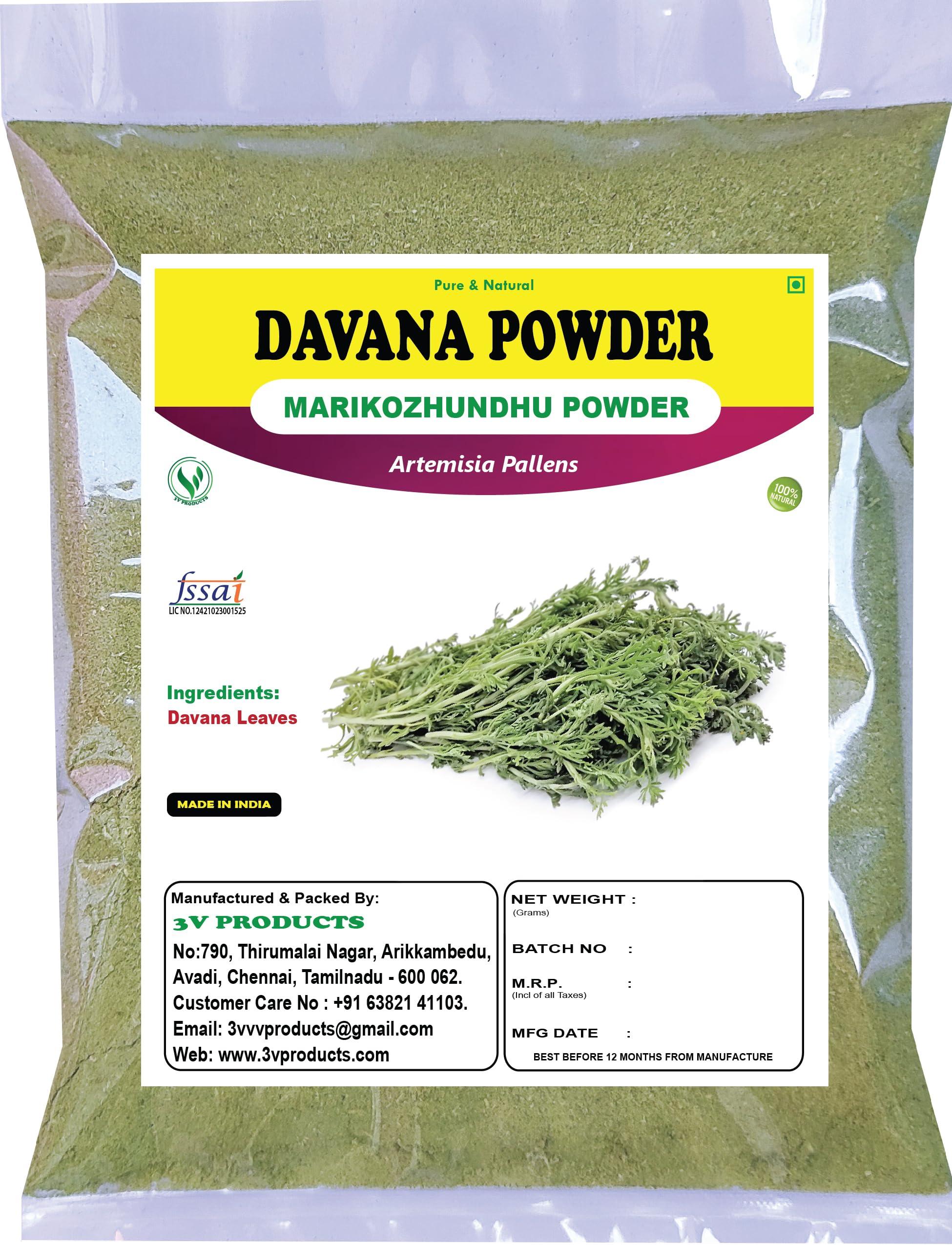 3V PRODUCTS 3V PRODUCTS Davana Powder 400g | Marikozhundhu | Davanam | Artemisia Pallens (Pack of 4x100g)