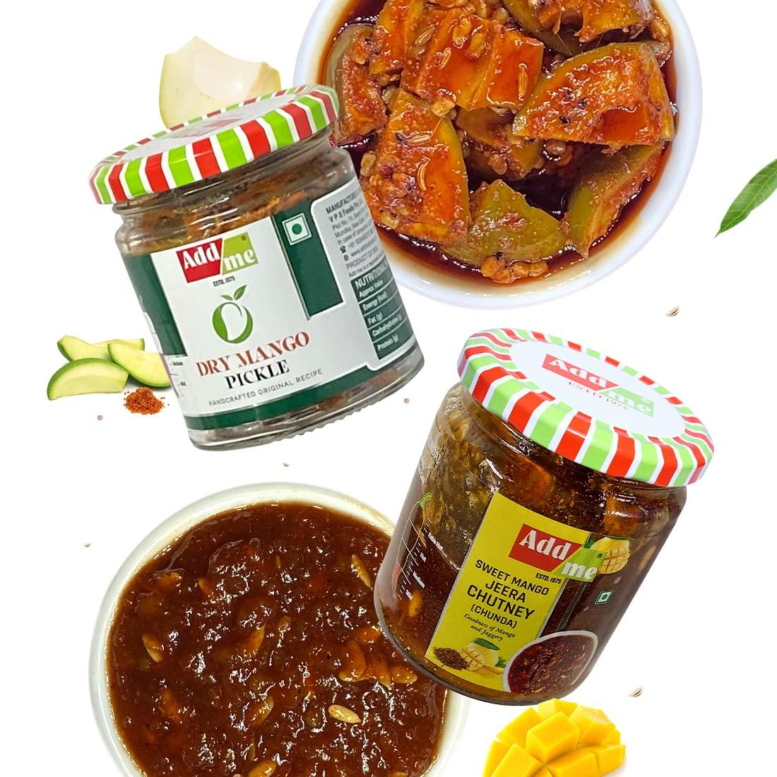 Add me Add Me 6 In1 Combo Pickle Mix Pickle 200Gm, Amla Murabba 200Gm, Mango Pickle 150Gm, Lemon Pickle 200Gm, Chilli Pickle 200Gm, Sweet Mango Jeera Chutney 200Gm
