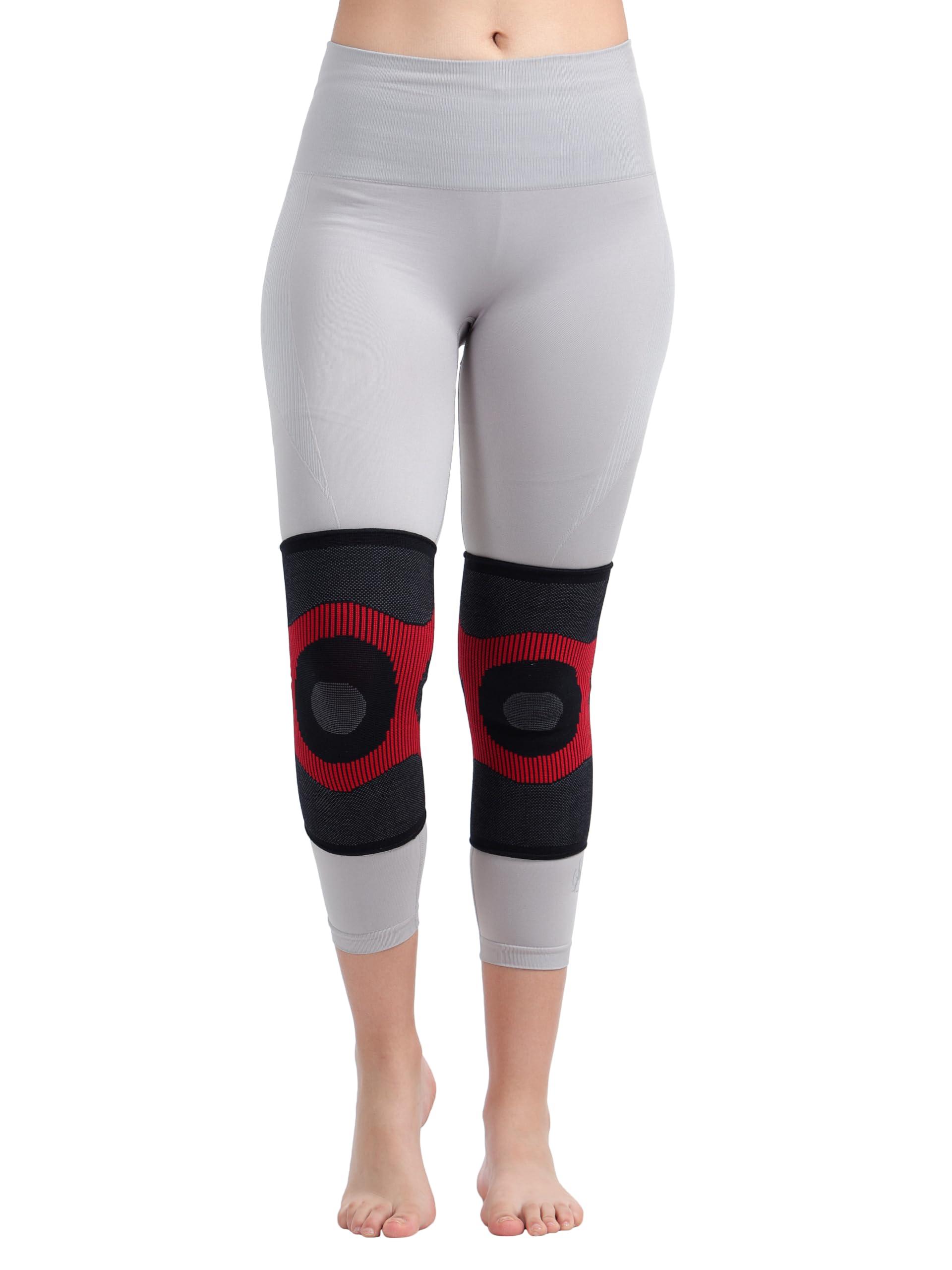 Comfo Smart Comfo Smart 3D Knee Support For Pain Relief | Knee Brace For Men & Women | Knee Support For Gym | Inner Cotton Lining for Skin Comfort | 4-Way Stretch-RA5601.FS (Black & Red)