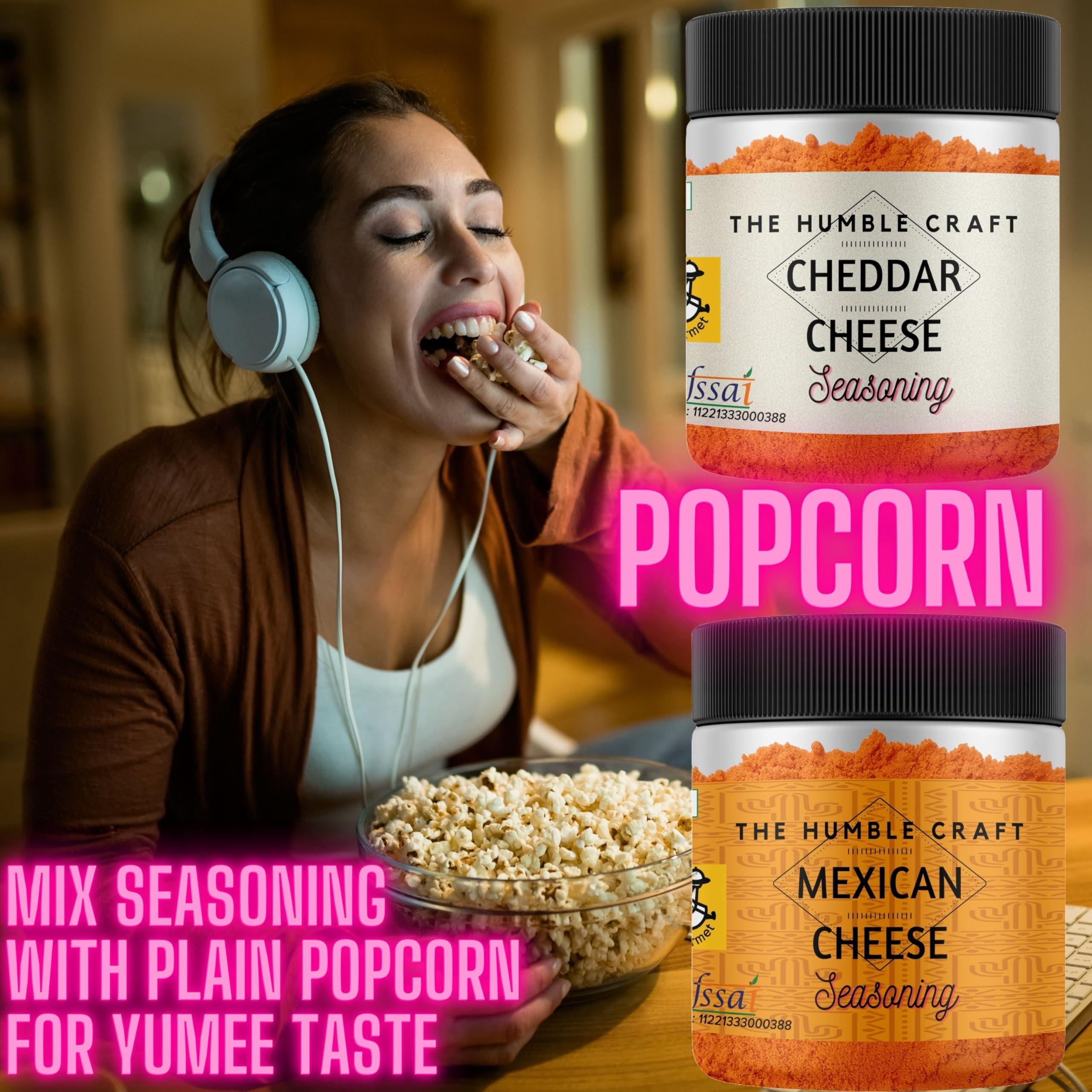 The Spice Rack The Humble Craft Cheddar Cheese Seasoning Powder - Popcorn, Salad, Pizza, Pasta, Spread, Dip & Marinade. Cheese Powder Seasoning - 250gms