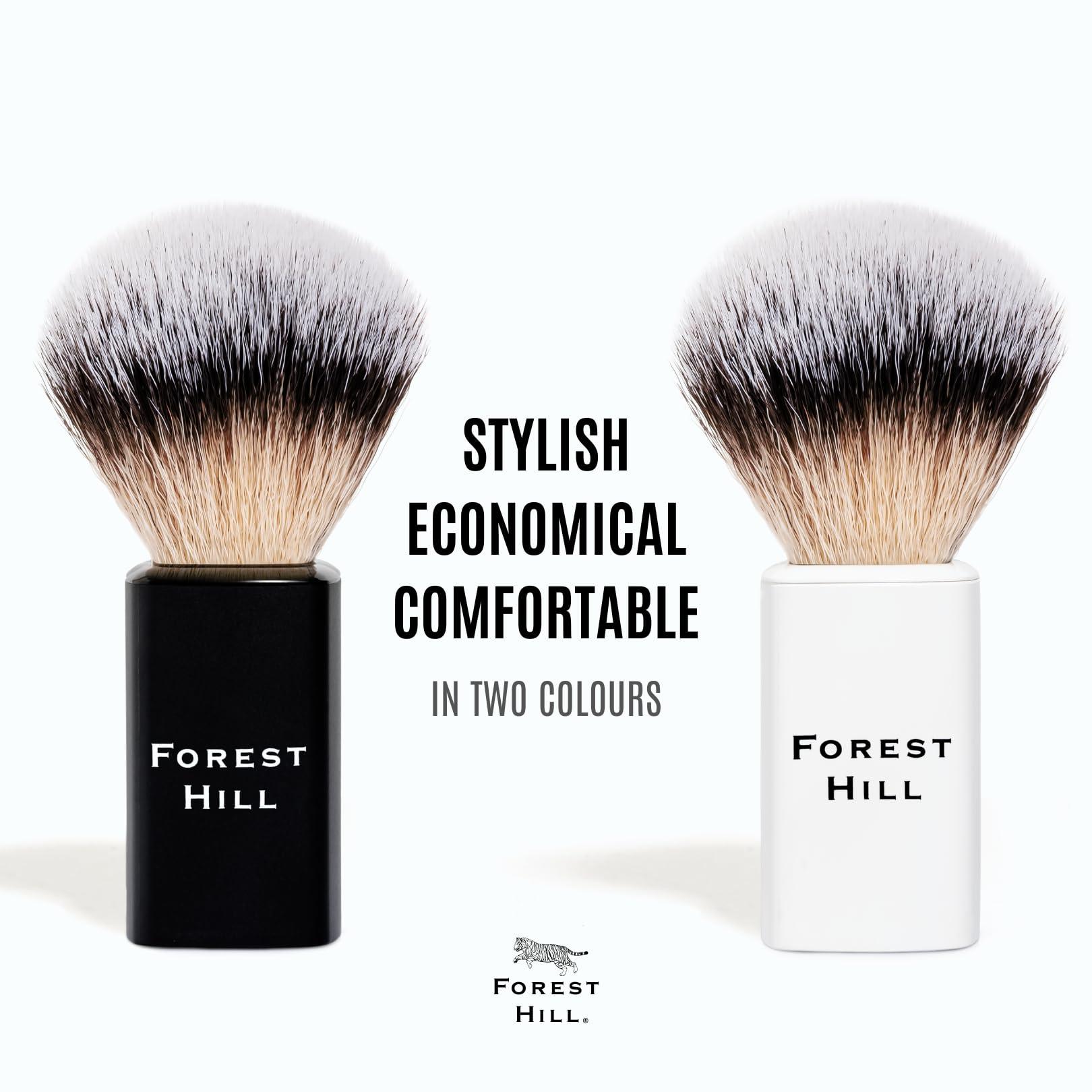 FOREST HILL Forest Hill Premium Lincoln Shaving Brush For Men, Super Soft Bristles & Ergonomic Design, Compact & Easy Grip, Ideal For Personal & Professional Salon (Black & White)