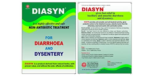 J & J DECHANE J & J DeChane - Diasyn 10×10 Tabs – For Diarrhea & Dysentery - Pack of 3