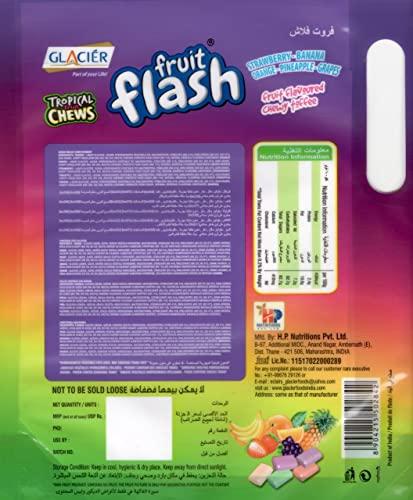 Glacier Glacier Fruit Flash Toffee | Fruit Flavoured Chewy Toffee | 5 Delicious Fruit Flavours in 1 Pack | Taste of Banana, Strawberry, Orange, Pineapple, and Grapes | 625 grams
