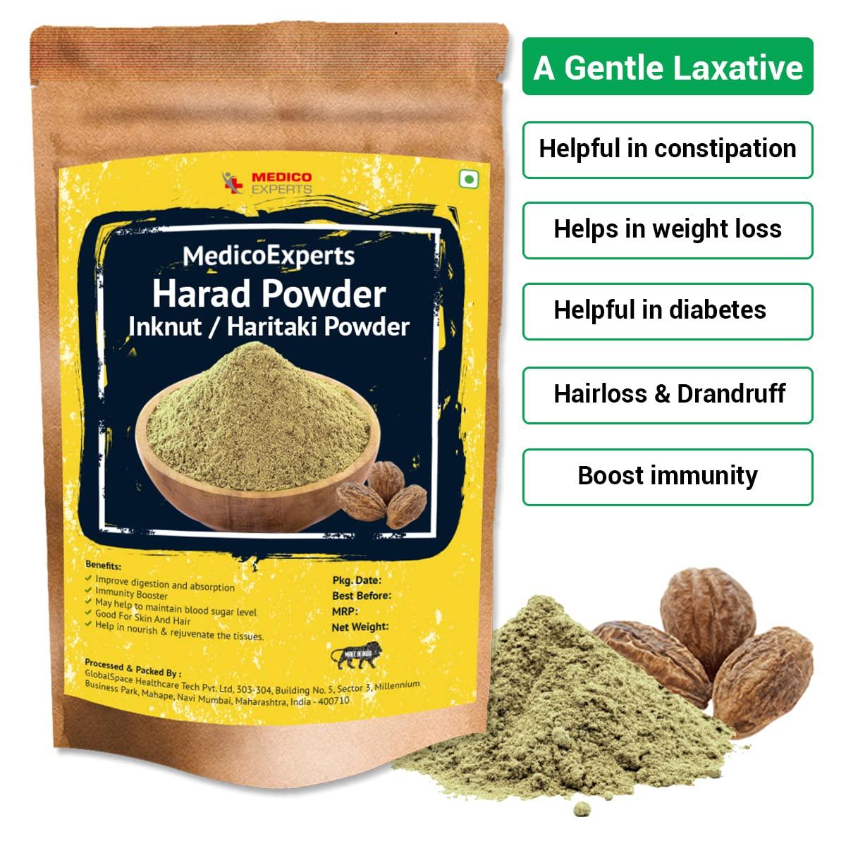MedicoExperts MedicoExperts Harad Powder - 100gms - Haritaki Powder, Inknut Powder for Dark Circles, Face, Skin & Healthy Digestion - Harde Powder, Kadukkai Powder Organic, Haritaki Churna