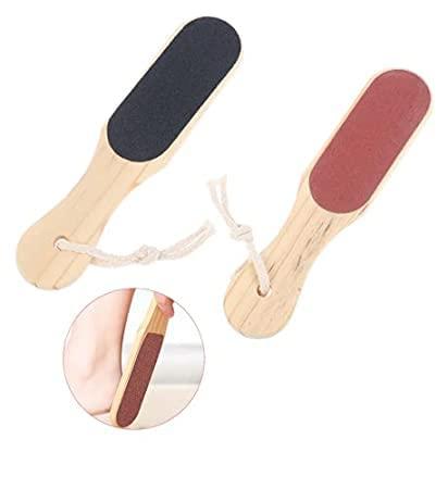 J & F Double-Sided Foot File – Smoother Feet and Callus Remover for Men and Women –Wood Handle
