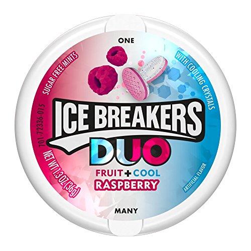 Ice Breakers Ice Breakers Sugar-free Duo Fruit + Cool Raspberry Mints, 36g - Pack of 2, Pink & White