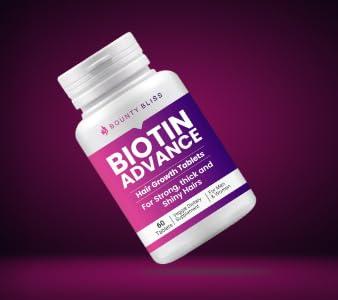 Bounty Bliss Bounty Bliss Biotin Advance Hair Growth Tablets Beauty & Hair Growth Gummies | Stronger & Shinier Hair, Nails & Skin | Biotin, Keratin For Men & Women (60 Tablets)
