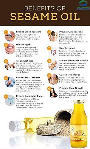 Organic Wellness Organic Wellness Sesame Oil 500 ml | 100% Pure Gingelly Oil | Washed Til Oil | Sesame Oil for Cooking, Hair, Massage, Pooja (Pack of 2)