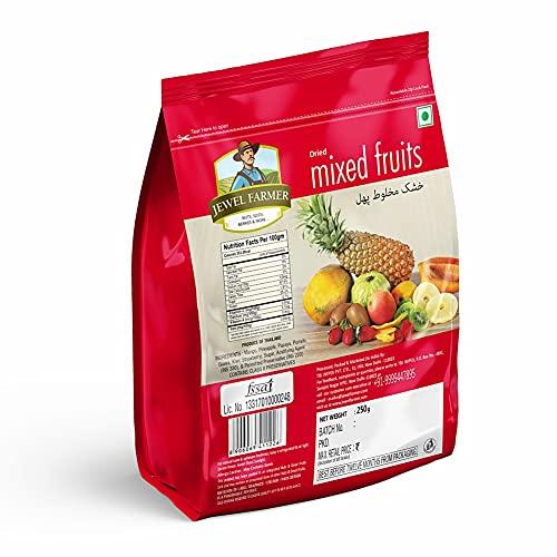 JEWEL FARMER JEWEL FARMER Dried Mixed Fruits with Mango, Papaya, Pineapple, Pomelo, Guava, Kiwi & Strawberry, Vitamin & Fiber Rich Fruitmix (250g)