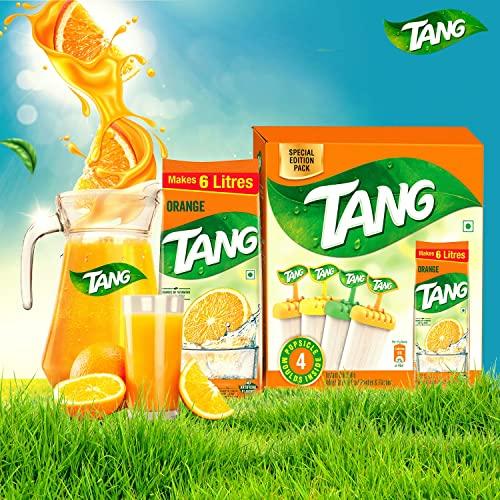 Tang Tang Instant Drink Mix - Orange, 500 g - Pack of 2 with 4 Popsicle moulds