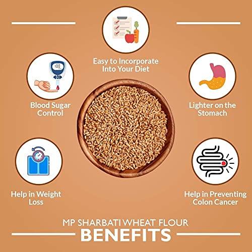 Eywa Seeds & Exports Pvt Ltd SHARBATI WHEAT FLOUR (10 KG) for eating and cooking | Pearl Millet Flour | Produce of India from Organic Farms | BY EYWA