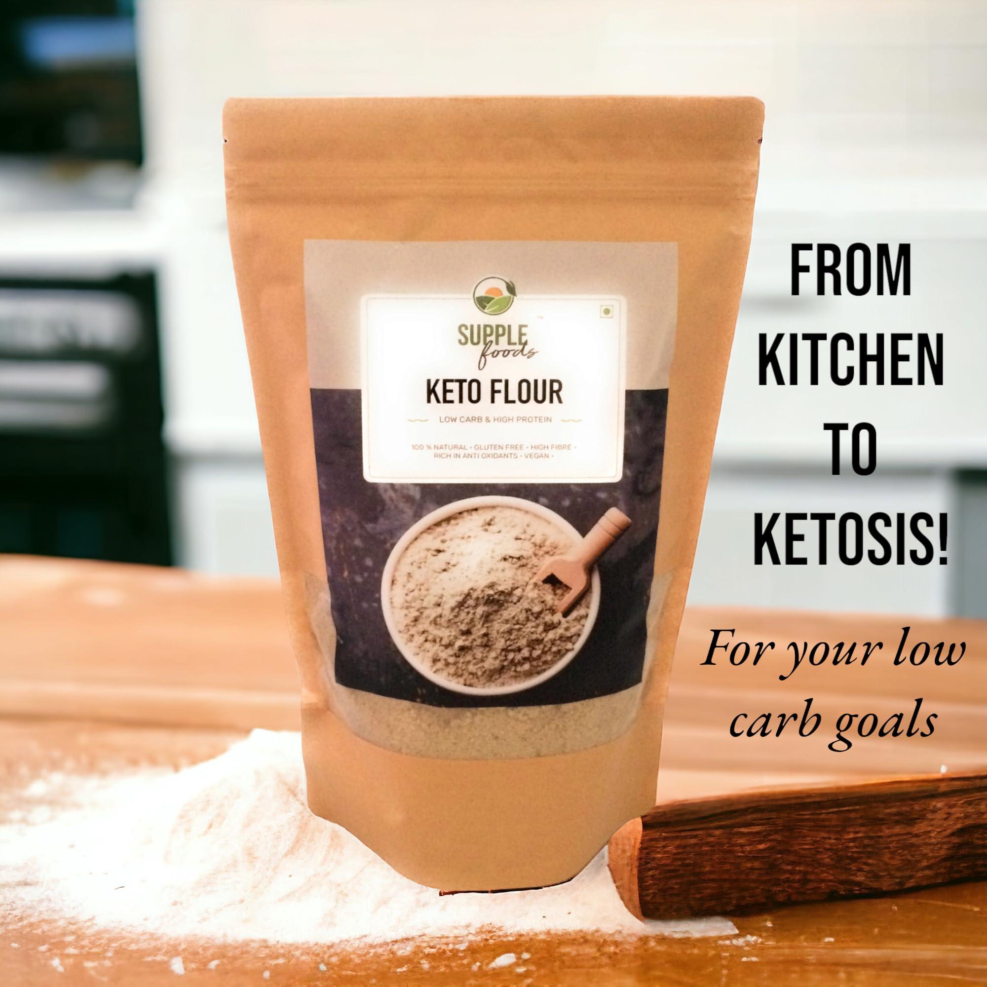 SUPPLE foods SUPPLE foods Keto Flour - Healthy Low Carb Flour, Low Gi, High Protein, Gluten Free / Wheat Free Keto Atta - 900g (Use Keto Aata To Make Rotis, Keto Bread)