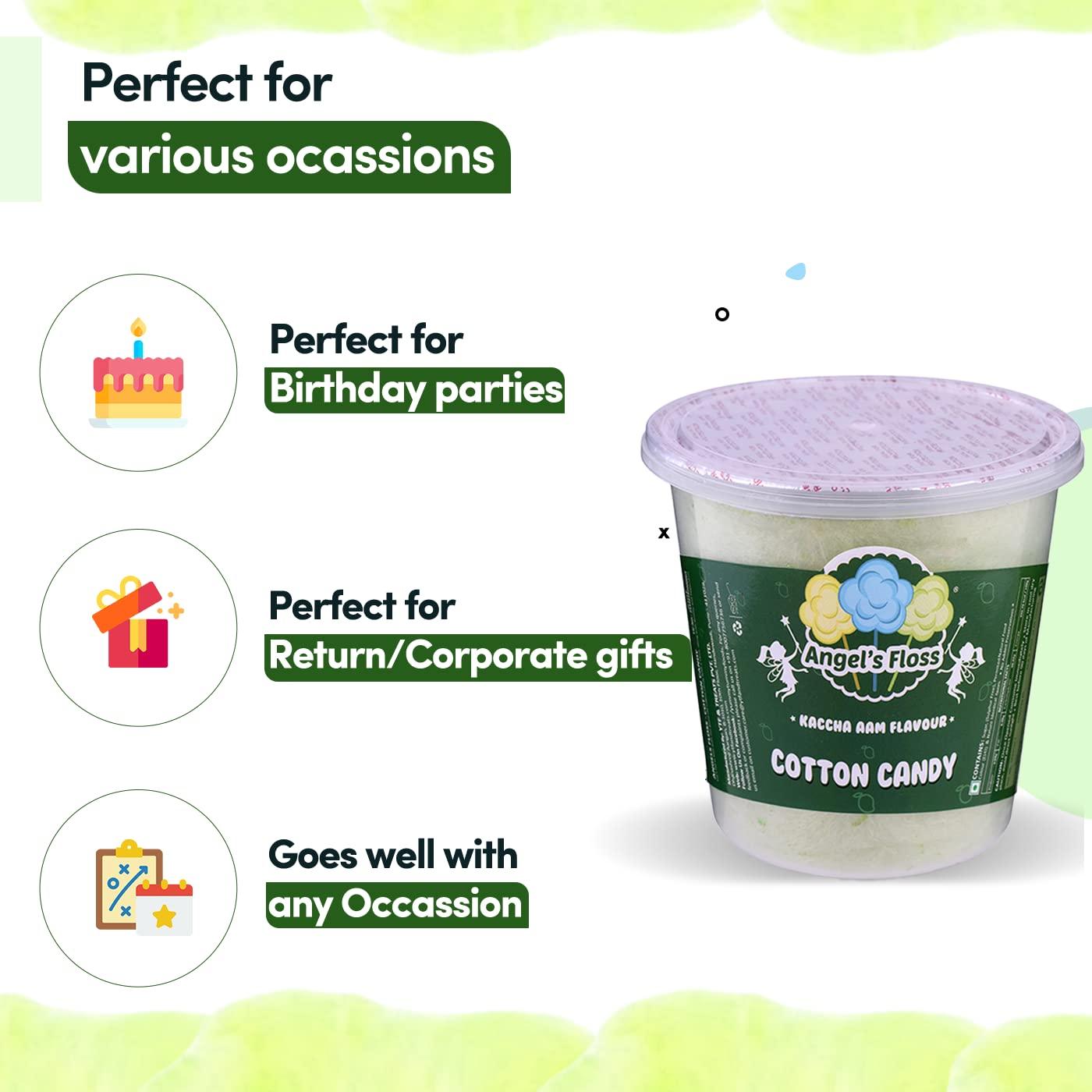 Angels Floss Angels Floss Cotton Candy's/Candy Floss/Buddhi Ke Baal (Kaccha Aam, Pack of 4 Units)