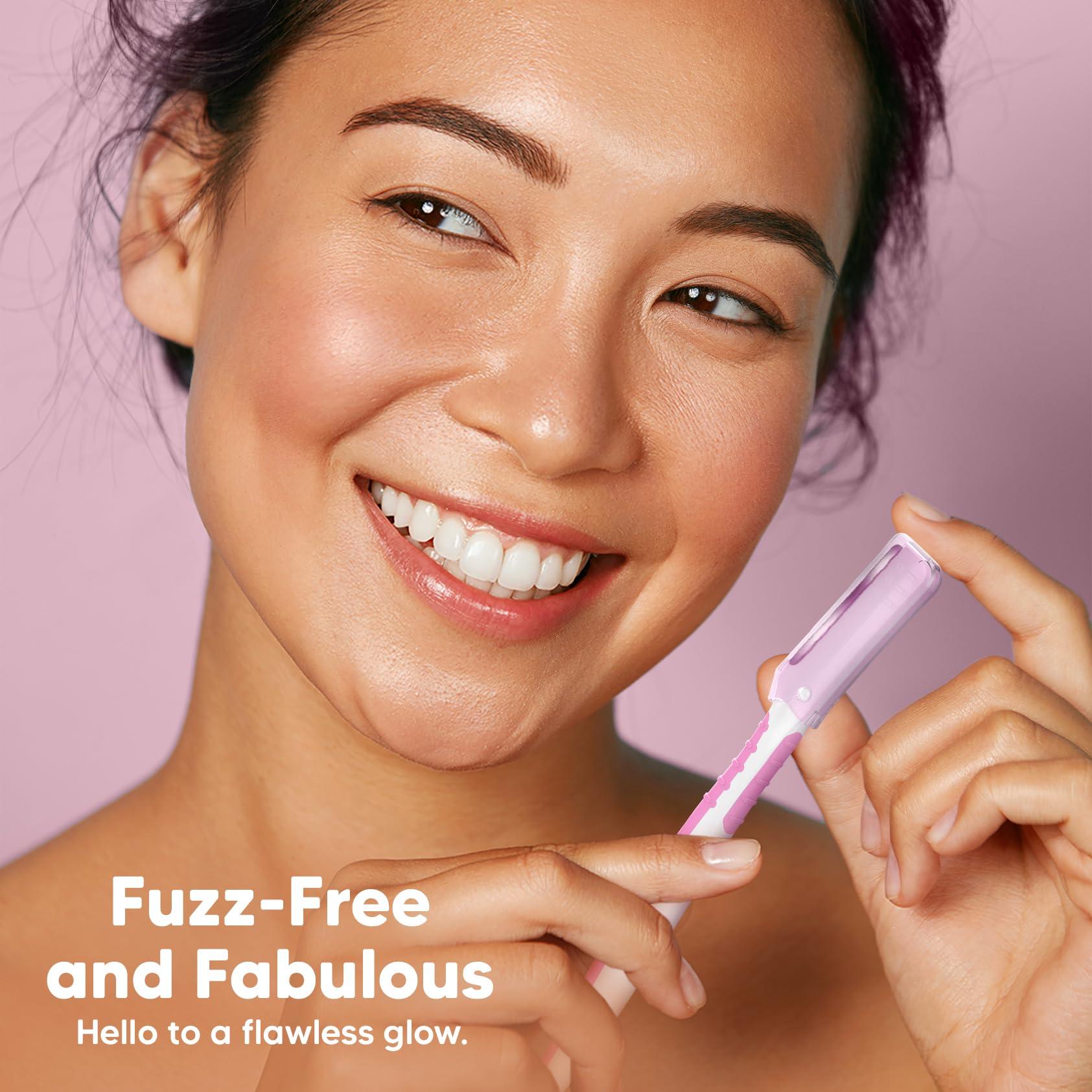 LetsShave LetsShave Evior Reusable Face Razor for Women Facial Hair- 3 Razors | Instant & Painless Hair Removal | For Eyebrows, Upper Lip, Forehead, Peach Fuzz, Chin and Sideburns | Dermaplaning Tool