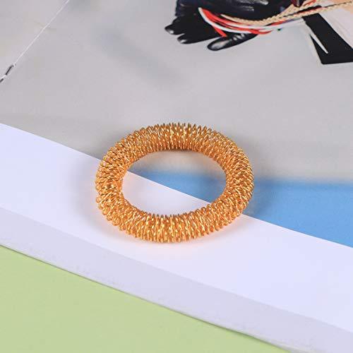 Artibetter Artibetter Acupressure Bracelet Acupressure Rings Finger Massage Ring for Kids Teens Adults Sport (Golden)