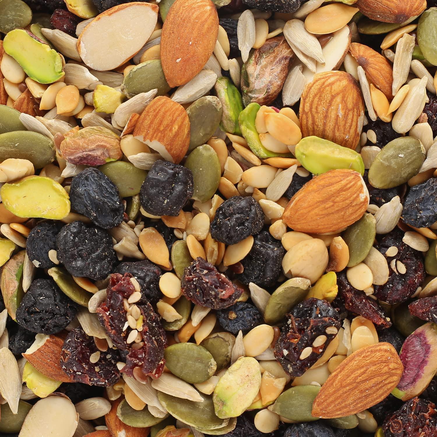 arome arome Premium Nutty Berry Seeds, 100 gm Pack | Mixed Nuts like Almond, Pista, Cranberry, Blueberry, Flax & Sesame Seeds | Healthy Snacks for Small Hunger | Assorted Dry Fruit, Berries and Nuts Mix