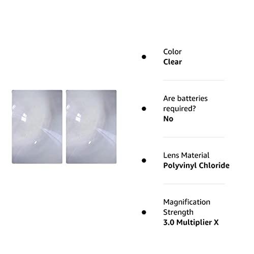 OpticLens Opticlens Brand (2) Pack Full Page 3x Magnifier / Plastic Magnifying Sheet Fresnel Lens, 7\" X 10.25\"