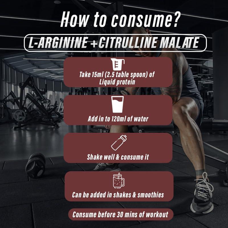 Nutrabliss NUTRABLISS L-Arginine Liquid 4000mg + Citrulline Malate | Improve Athletic Performance, Nitric Oxide Booster and Supports Recovery(450ml, Fruit Punch)