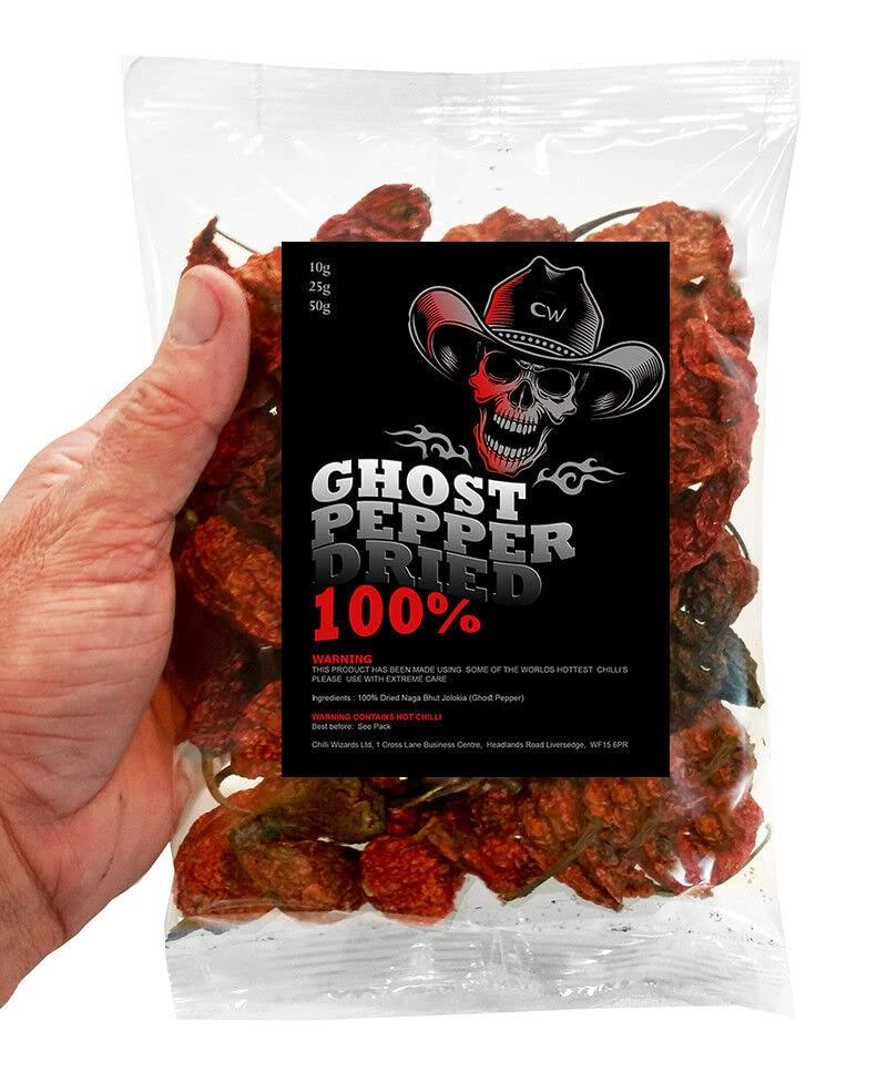 PURE PIK Pure Pik Bhut Jolokia Chilli Whole 50 Grams | Ghost Pepper | Naga Chilli | King Chilli |Raja Mirchi | Oven Dried | Organically Grown |40-45 Chilli Pods