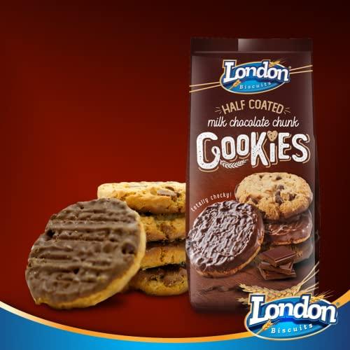 London Biscuits London Biscuits Half Coated Milk Chocolate Chunk Cookies, 5.2 oz / 160 g