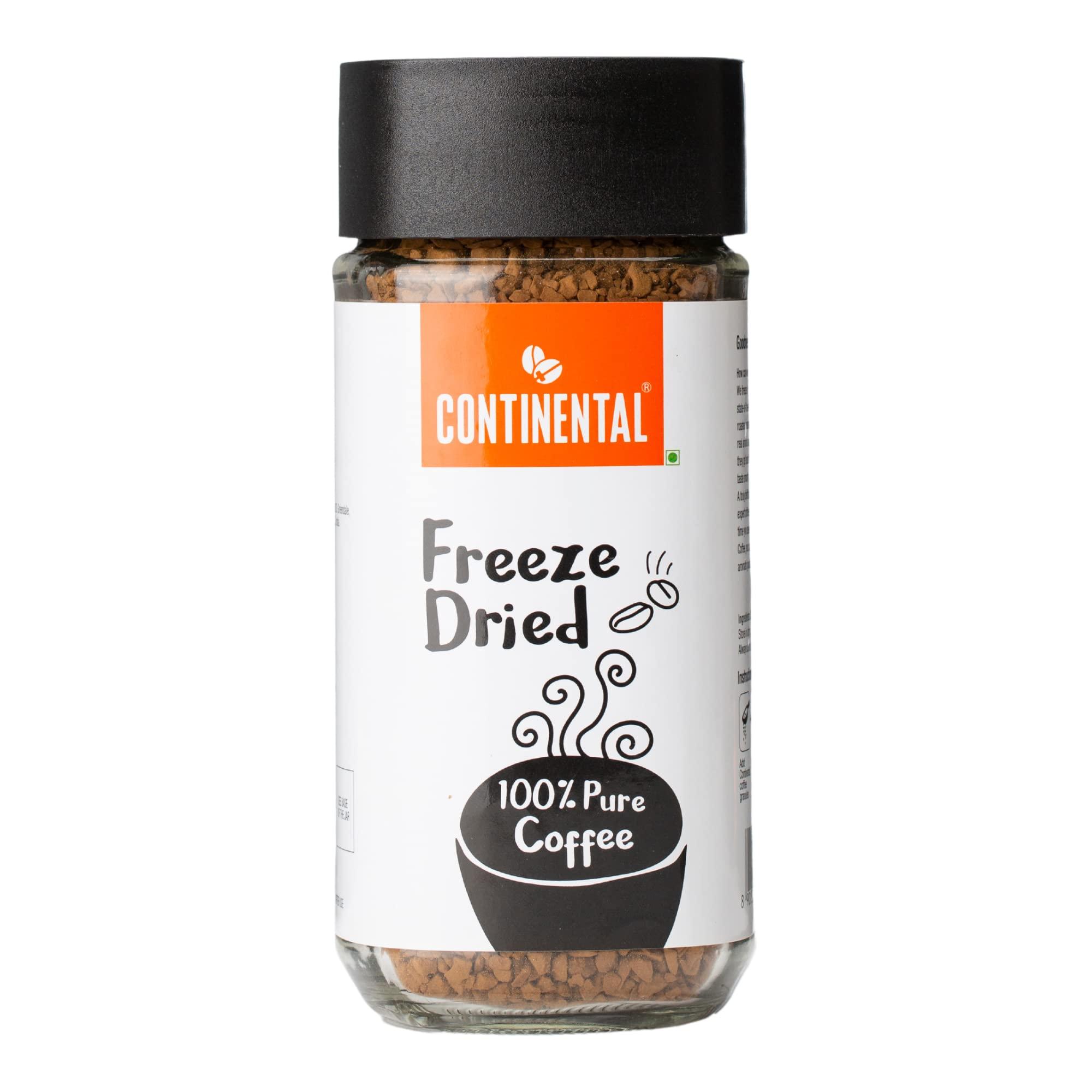 Continental Coffee Continental Freeze Dried Pure Instant Coffee Powder, 100g Jar | 100% Arabica Coffee | Black Coffee | Cold Coffee