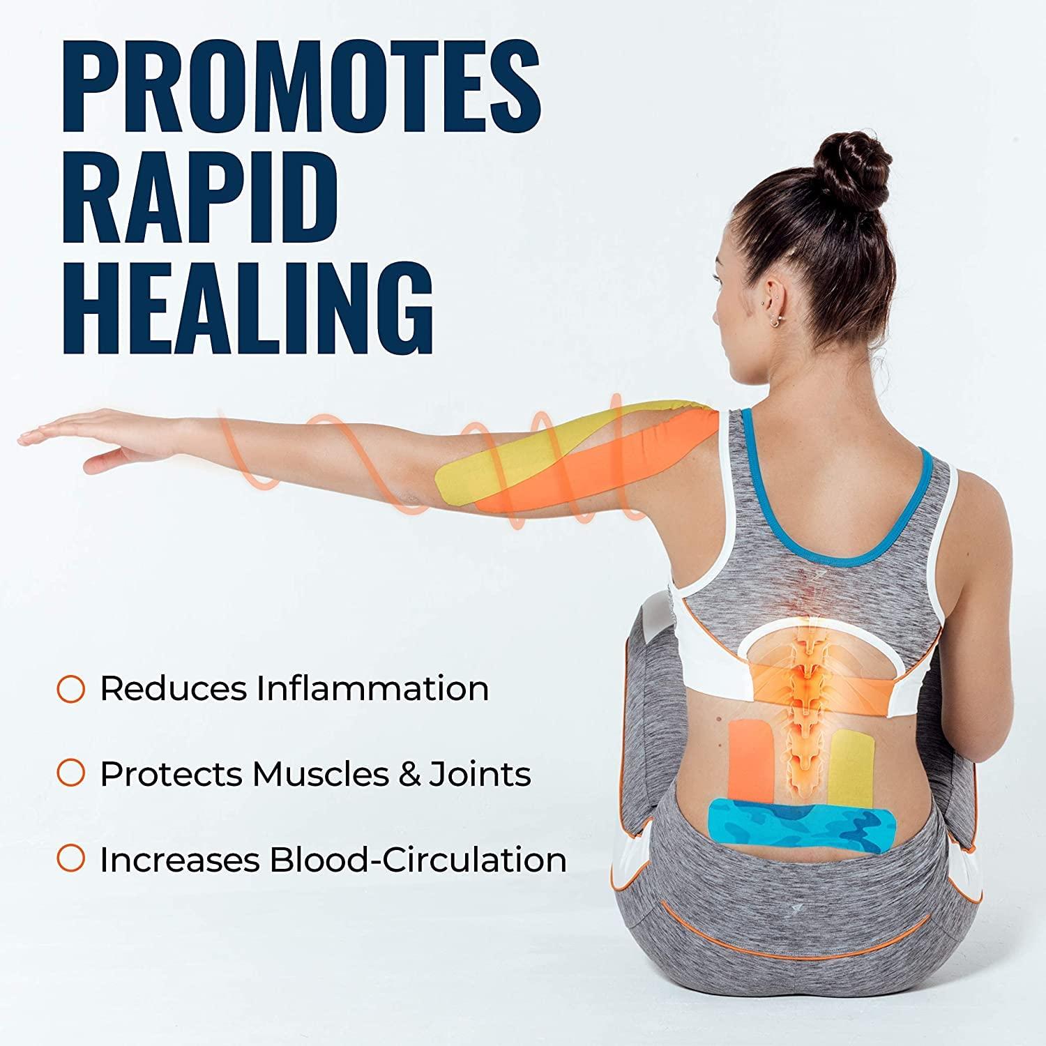 XIVUMN XIVUMN Kinesiology Tape Athletic Elastic Kneepad Muscle Tape Waterproof Sports Tape Water Resistant Tape for Joints Support and Comfort Knee Taping for Sport Activities(Color : Assorted) (3)