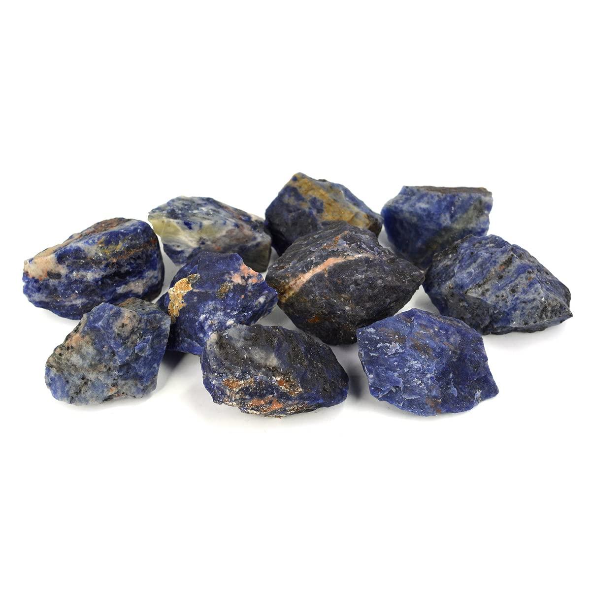 Crystu Crystu Combo 10 pc Natural Sodalite Rough, Raw Stone, Sodalite Raw Stones, Reiki Stones Gemstones.