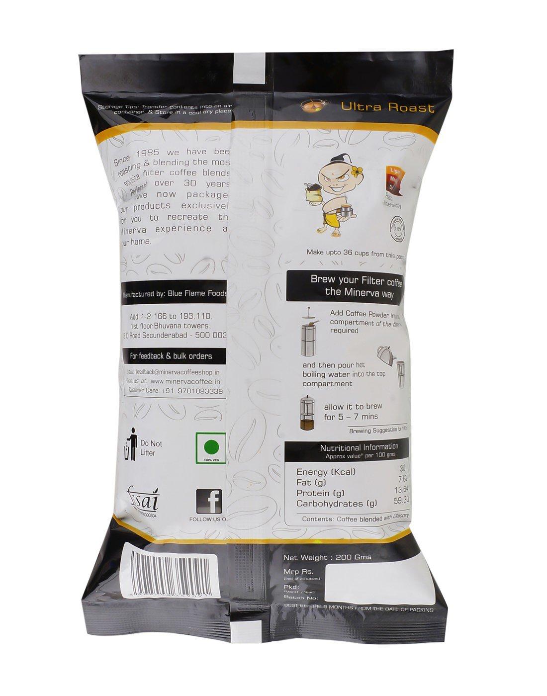 Minerva Coffee Minerva Coffee Premium Ultra Roast Filter Coffee 400 Grams (Pack of 2)