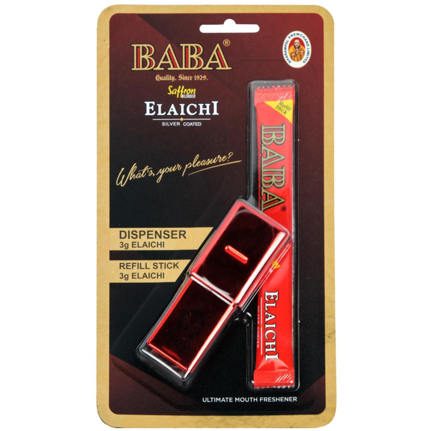 BABA ELAICHI BABA ELAICHI Silver Coated Saffron Blended Elaichi And Dispenser - Pack Of 4 - 100 Gm