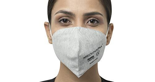 OrchidsPlus OrchidsPlus N-95 Face Mask | 3 Layer (2 Layer 100% Cotton, 1 Layer Melt Blown Filter) | Reusable | High Filtration Efficiency (Pack of 10, Grey)