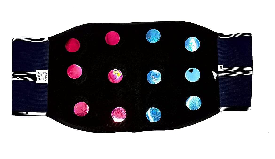 EKIN 12 Magnet Back & Abdomen Support/Magnetic Slimming Belt/Multi Energy waist and belly Belt Blue (Black, 28)