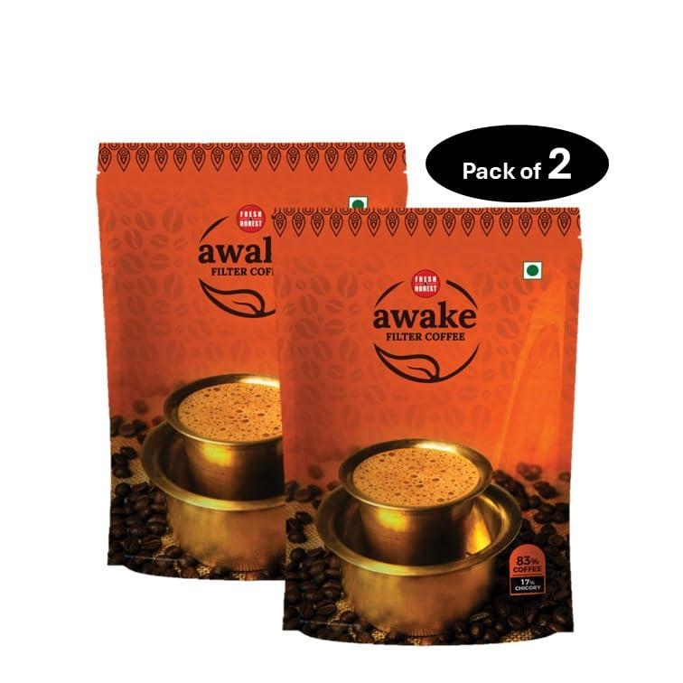 Fresh & Honest Fresh & Honest Awake Filter Coffee Powder 83:17 Blend, 200g - Pack of 2 (400g)